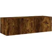 vidaXL Tv-wandmeubel met LED-verlichting 100x35x31 cm gerookt eiken