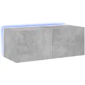 vidaXL Tv-wandmeubel met LED-verlichting 80x35x31 cm betongrijs