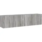 vidaXL Tv-meubels 2 st wandgemonteerd 80x30x41 cm grijs sonoma eiken