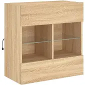 vidaXL Tv-wandmeubel met LED-verlichting 58,5x30x60,5 cm sonoma eiken