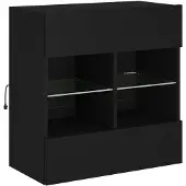 vidaXL Tv-wandmeubel met LED-verlichting 58,5x30x60,5 cm zwart