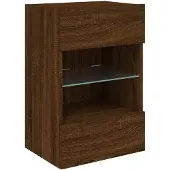 vidaXL Tv-wandmeubel met LED-verlichting 40x30x60,5 cm bruineikenkleur