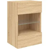 vidaXL Tv-wandmeubel met LED-verlichting 40x30x60,5 cm sonoma eiken