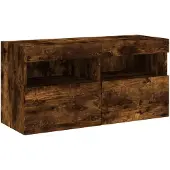 vidaXL Tv-wandmeubel met LED-verlichting 80x30x40 cm gerookt eiken