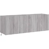 vidaXL Tv-wandmeubels met LED 2 st 60x35x41 cm grijs sonoma eiken