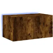 vidaXL Tv-wandmeubel met LED-verlichting 60x35x31 cm gerookt eiken