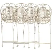 Beliani BIVIO - Tuinstoel set van 4 - Wit - IJzer