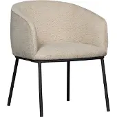 Woood Leon Eetkamerstoel - Bouclé - Naturel Melange - 77x61x63