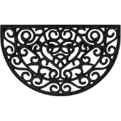vidaXL Deurmat halfrond 45x75 cm rubber
