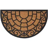 vidaXL Deurmat halfrond 45x75 cm rubber en kokosvezel