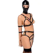 Bad Kitty - lingerie set met masker - zwart - S