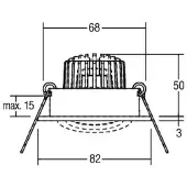 Brumberg Downlight Tirrel-R, messing / goud, Hal, Aluminium, downlight