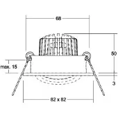 Brumberg Downlight Tirrel S, dimbaar, wit / opaal, Woon-/ Eetkamer, Aluminium, downlight