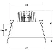 Brumberg Downlight Tirrel deep, dimbaar, zwart, Werkkamer / Kantoor, Aluminium, downlight