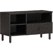 vidaXL Tv-meubel 80x33x46 cm massief mangohout zwart