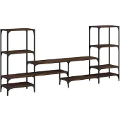 vidaXL Tv-meubel 206,5x28,5x95 cm bewerkt hout bruin eikenkleurig