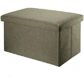 Intirilife Opvouwbare Kruk 78x38x38 cm in AMBER BRUIN - Bank Stoel met opbergruimte Opergdoos Kist Voetensteun Stof