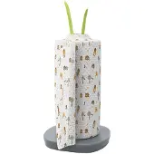 Intirilife blad keukenrolhouder - keukenrolstandaard vrijstaand antislip 32,5 cm hoog groen