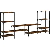 vidaXL Tv-meubel 206,5x28,5x95 cm bewerkt hout gerookt eikenkleurig