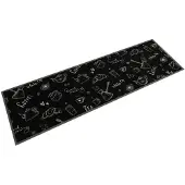 Super Merchant Keukenmat wasbaar ochtendprint 45x150 cm fluweel zwart