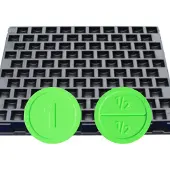 Combicraft Ronde breekmunten 1000 stuks groen met telbak