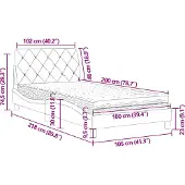 vidaXL Bed met matras fluweel donkergrijs 100x200 cm