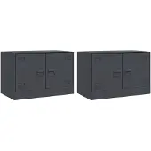 vidaXL Tv-meubelen 2 st 67x39x44 cm staal antracietkleurig