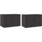 vidaXL Tv-meubelen 2 st 67x39x44 cm staal zwart
