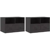 vidaXL Tv-meubelen 2 st 67x39x44 cm staal zwart