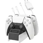 Muvitgame , Spelcomputer 5 Controller Oplaadstandaard met Adapter, Zwart