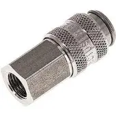 Parker RVS 316L DN 5 Luchtkoppeling Snelkoppeling G 1/8 inch Binnendraad Double Shut-Off