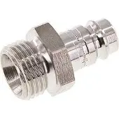 Parker RVS 316L DN 10 Luchtkoppeling Insteeknippel G 1/2 inch Buitendraad
