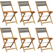 vidaXL Tuinstoelen 6 st inklapbaar massief acaciahout grijs