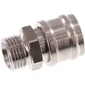 Tameson RVS DN 7.2 (Euro) Luchtkoppeling Snelkoppeling G 1/2 inch Buitendraad Double Shut-Off