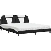 vidaXL Bed "Viana" met matras kunstleer zwart en wit 180x200 cm
