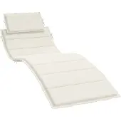vidaXL Ligbedkussen 186x58x4 cm stof gemêleerd crèmekleurig