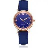 LGT JWLS Dameshorloge met Sierlijke Uuraanduiding en Lichtgevende Wijzers Blauw