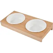 Lola Toys Keramische hondenbak, Ø 12 cm, met bamboe standaard