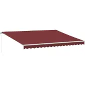 vidaXL Luifel handmatig uittrekbaar met LED 450x300 cm bordeauxrood