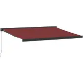vidaXL Luifel handmatig uittrekbaar 400x300 cm bordeauxrood