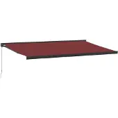 vidaXL Luifel handmatig uittrekbaar 500x300 cm bordeauxrood