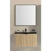 Xellanz Ribbella badmeubel compleet 100 cm naturel eik/mat zwart
