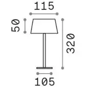 Ideal Lux LED oplaadbare buiten tafellamp Zuiver, wit metaal 32 cm Pure, wit / opaal, Woon-/ Eetkamer, metaal, Modern