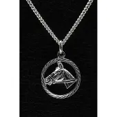 MOOYE ® - Collectie Zilveren Paardenhoofd ketting hanger - in rand