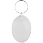 Combicraft Plexiglas sleutelhanger blanco ovaal groot 33x53mm - 25 stuks