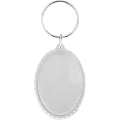 Combicraft Plexiglas sleutelhanger blanco ovaal geribbeld 35x49mm - 10 stuks