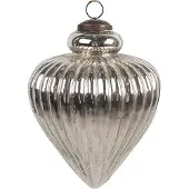 Clayre & Eef Kerstbal Overig Ø 16x20 cm Zilverkleurig Glas Kerstballen