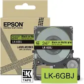 Epson LK-6GBJ matte tape zwart op groen 24 mm (origineel)