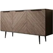 Meubella Dressoir Pedro - Donker eiken - Zwart eiken - 150 cm