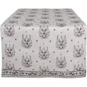 Clayre & Eef Tafelloper 50x140 cm Beige Katoen Hert